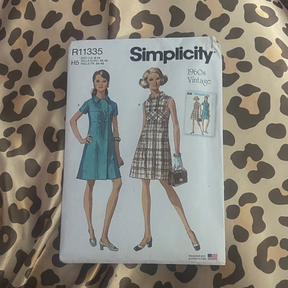 simplicity 1960s vintage dress sewing pattern